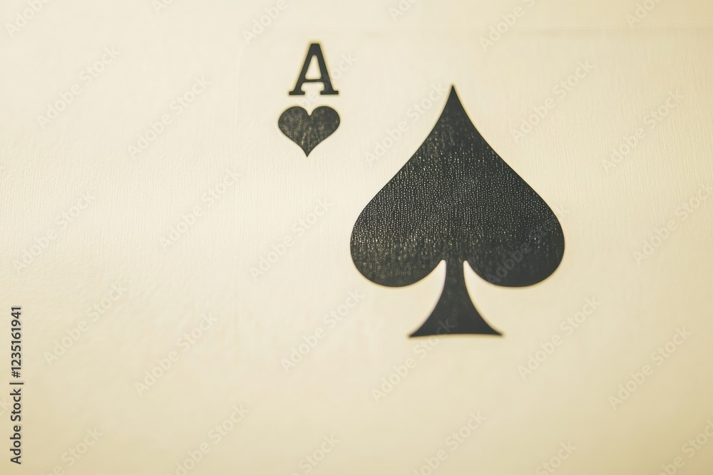 Poster ace of spades playing card displayed prominently on a neutral background showcasing its unique desig