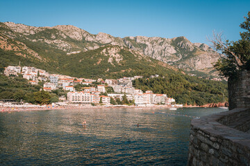 Sveti Stefan resort town summer getaway. Montenegro.