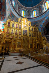 Interior of a traditional Orthodox Church. Kaluga, Russia.