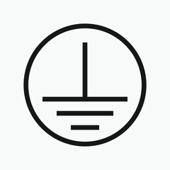 Protective earth ground symbol represents grounding in electrical systems.