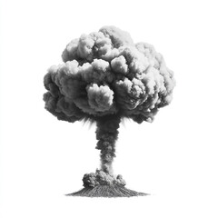 "Mushroom Cloud of Fire and Smoke Against the Sky"