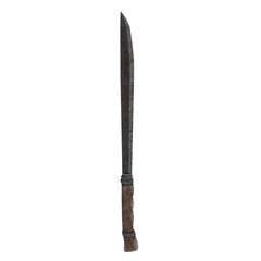 Traditional sword with a long blade and wooden handle