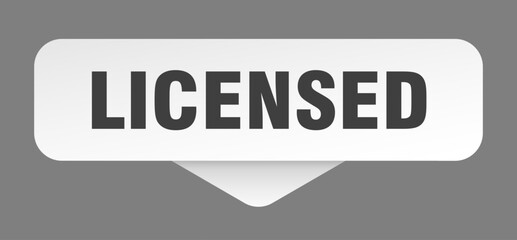licensed sticker. licensed sign isolated on gray background