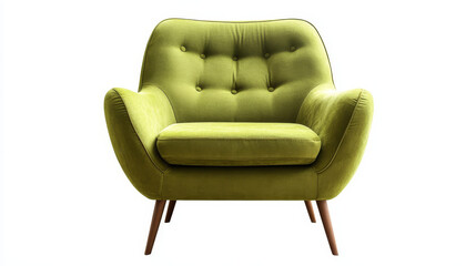 Green Velvet Armchair Set with Wooden Legs – Elegant Furniture Collection