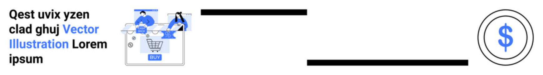 Digital shopping cart with a team collaborating over a product, accompanied by a dollar symbol. Ideal for e-commerce, online shopping, teamwork, digital marketplace, business finances, collaborative