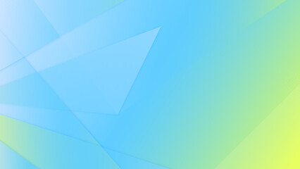 Abstract soft blue, yellow and green gradient geometrical shapes background design