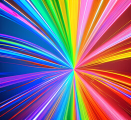Obraz premium Red bright strip of light background abstract colorful background, bright neon rays and glowing lines.black background with long stripes Pink yellow blue creative wallpaper.high quality.generative ai
