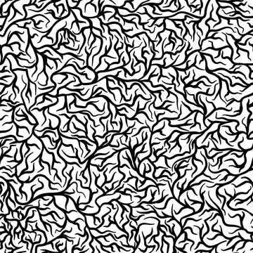 Seamless black and white root texture pattern &ndash; abstract organic nature background vector