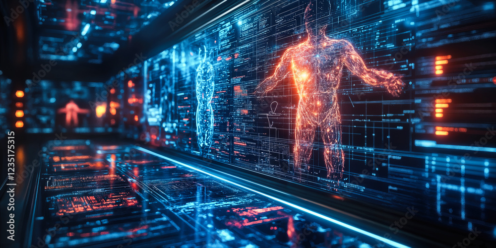 Poster ai-powered health management display: personalized biometrics and interactive data
