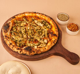 Pesto Chicken Naples Pizza for restaurant menu