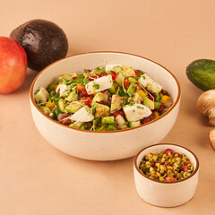 bowl of  fresh beans and lentils salad for restaurant menu