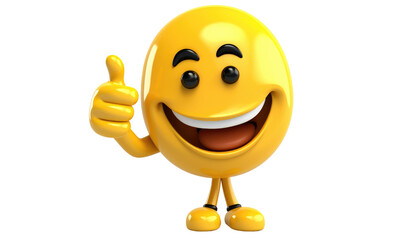 emoji smiling and giving a thumbs up isolated on transparent white background, clipping path