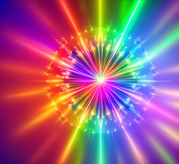 Naklejka premium Multicolor bright stripe light background abstract colorful background, bright neon rays and glowing lines.black background with long stripes pink yellow blue creative wallpaper.high quality.generativ