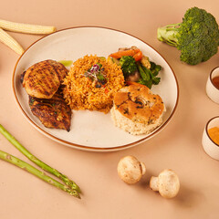 Grilled Piri Piri Chicken With Vegetables & Focaccia for restaurant menu