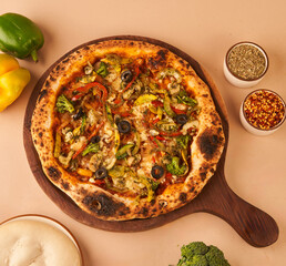 Pesto Veggie Naples Pizza for restaurant menu

