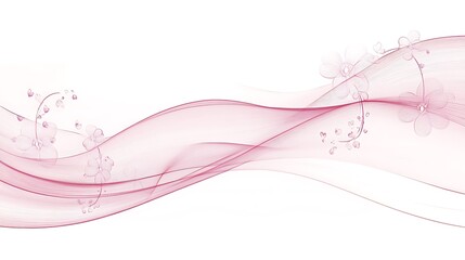 Pink Floral Waves Abstract Design Background