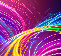 Multicolor bright stripe light background abstract colorful background, bright neon rays and glowing lines.black background with long stripes pink yellow blue creative wallpaper.high quality.generativ