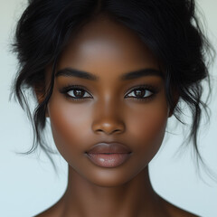 portrait of a dark-skinned Cambodian woman with natural-looking permanent lip blush makeup
