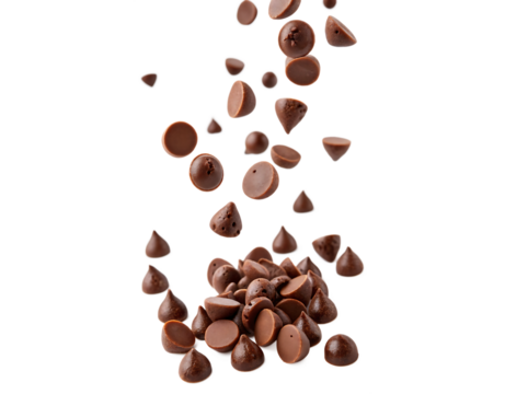 Chocolate chips Floating Isolated PNG or JPEG Background
 Generated by AI