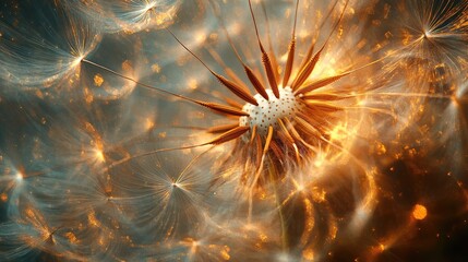 Artistic Close-Up of a Dandelion in a Natural Setting Showcasing the Beauty of Nature in Fine Detail