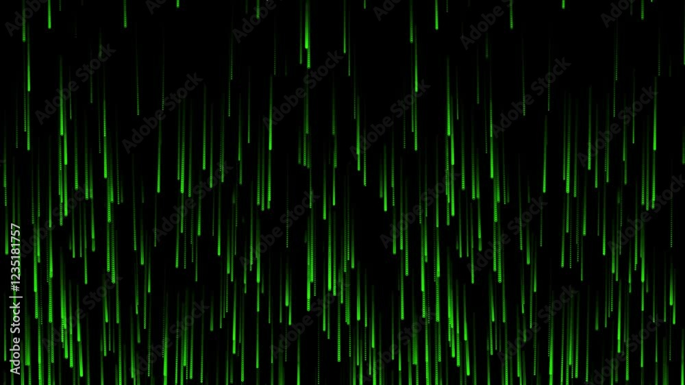 Poster Neon green code cascading through the screen