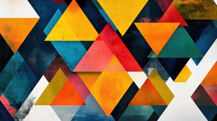 Fototapeta premium Colorful abstract triangles with vibrant textures and angles