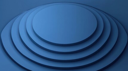 Obraz premium Circular Layers in Shades of Blue on a Smooth Surface Background