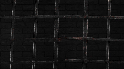 old rusty bars in a prison cell