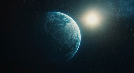 Obraz premium Stunning Earth From Space Sunrise Wallpaper Image