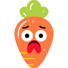 Obraz premium Carrot Scared Face Cartoon