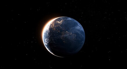 Fototapeta premium Stunning Earth Sunrise Space View Planet Wallpaper Image