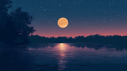 "Lunar Reverie: The Moon's Silent Watch Over an Abandoned Reservoir"

