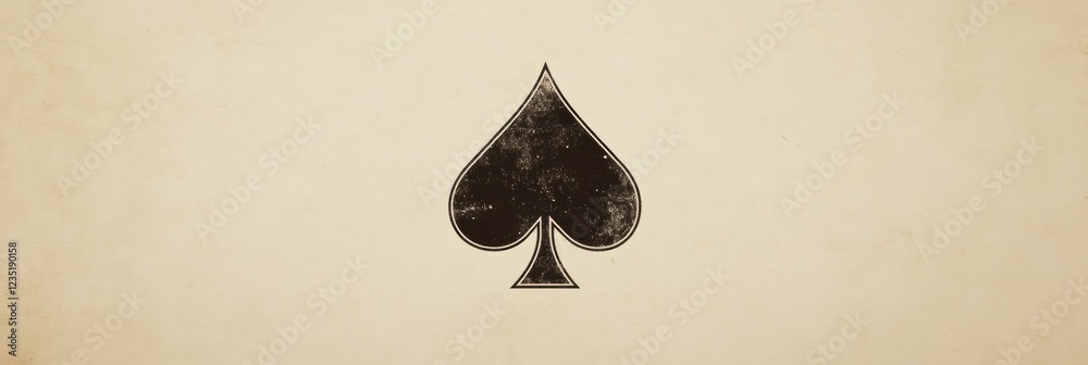 Fototapete classic spade symbol on a textured background used in card games and graphic design concepts. genera