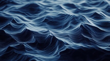 Dynamic Ocean Waves with Soft Light and Deep Blue Tones