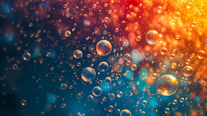 A mesmerizing pattern of spherical bubbles in a colorful background