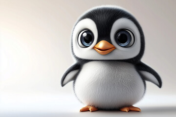 Fototapeta premium 3d penguin in glasses with sign