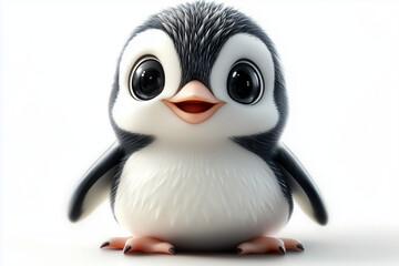 Fototapeta premium 3d penguin in glasses with sign