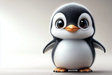 Obraz premium 3d penguin in glasses with sign