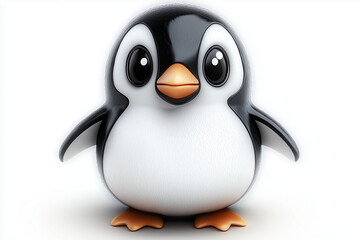 Fototapeta premium 3d penguin in glasses with sign