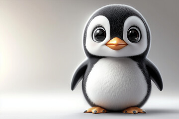 Obraz premium 3d penguin in glasses with sign