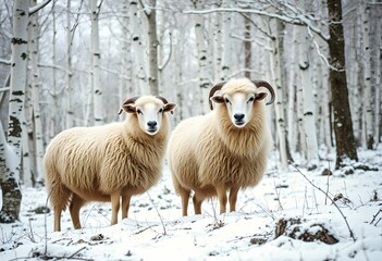 sheep in snow