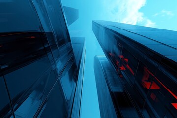 Obraz premium Modern Skyscrapers Abstract Architecture Digital Art