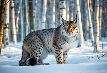 Fototapeta premium lynx in the snow