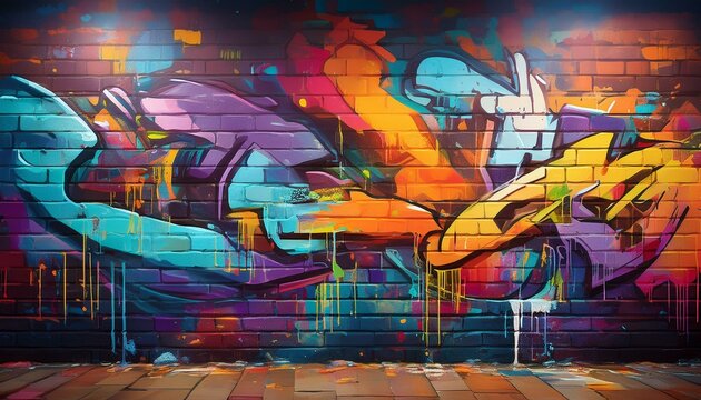 Fototapeta graffiti brick wall