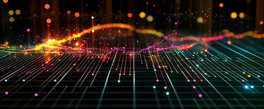 Sleek scatter plot with modern gridlines and bright points