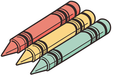 Colorful wax crayons, vibrant hues, red orange yellow teal, sharp points, lined up, close-up photography, white background, art supplies, children's drawing tools, simple composition, macro shot, smoo