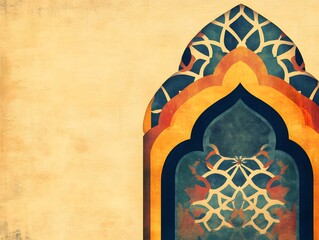 arabic pattern and lot of negative space, banner for Arabic american Heritage Month