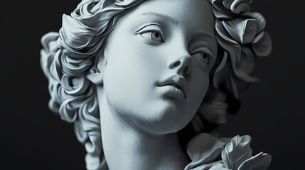 Timeless elegance of renaissance sculpture captured in stunning detail and intricate craftsmanship. Renaissance Portrait. Illustration