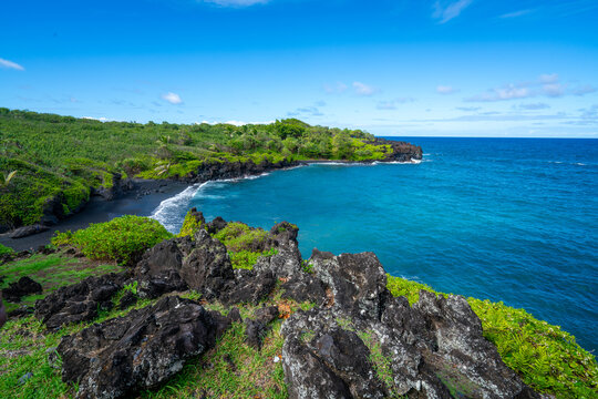 Waianapanapa State Park Black Sand Beach Maui Road to Hana