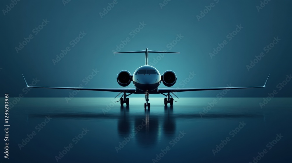 Poster silhouette of a sleek airplane against a dark background highlighting its clean lines and elegant de